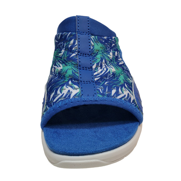Easy Spirit Womens Traciee Cushioned Lightweight Slide Sandals Blue Print - Picture 2 of 6